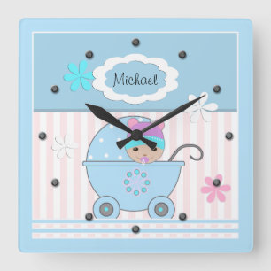 Scrapbook voor jongen vierkante klok
