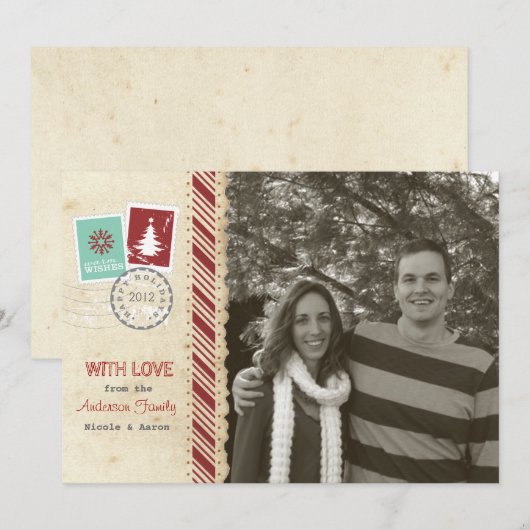  scrapbook-ziekteverzekeringskaart feestdagenkaart (Voorkant / Achterkant)