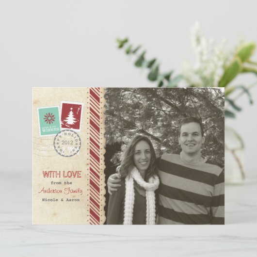  scrapbook-ziekteverzekeringskaart feestdagenkaart (Staand voorkant)