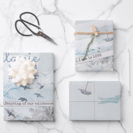 Scrapbooked Sea of Love Bridal Shower Inpakpapier Vel (Voorkant)