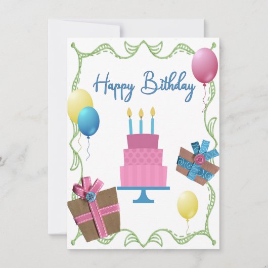 Scrapbooked Verjaardag Kaart (Voorkant)