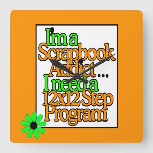 Scrapbooker Craft Room Vierkante Klok (Voorkant)