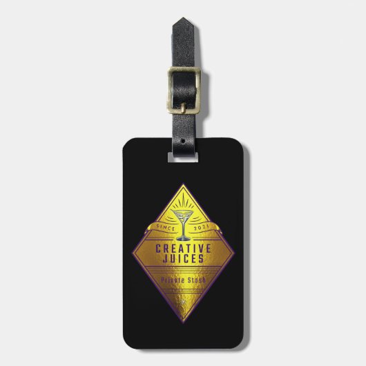 Scrapbooker Diamond "Creative Juices" Bagagelabel (Voorkant verticaal)
