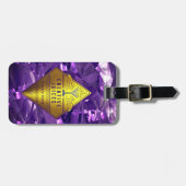 Scrapbooker Paarse Folie Design "Creative Juices" Bagagelabel (Voorkant horizontaal)