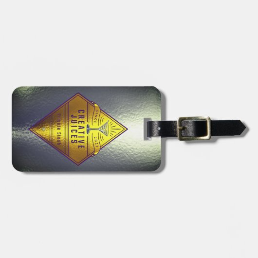 Scrapbooker Silver "Creative Juices" Bagagelabel (Voorkant horizontaal)