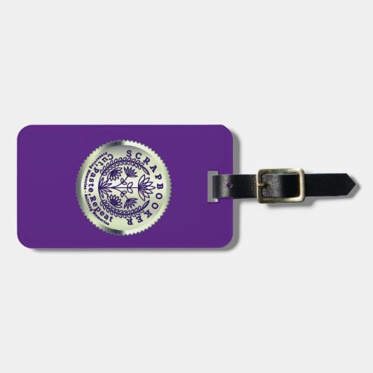 Scrapbooker Silver Medallion ’Cut Past Repat’ Bagagelabel (Voorkant horizontaal)