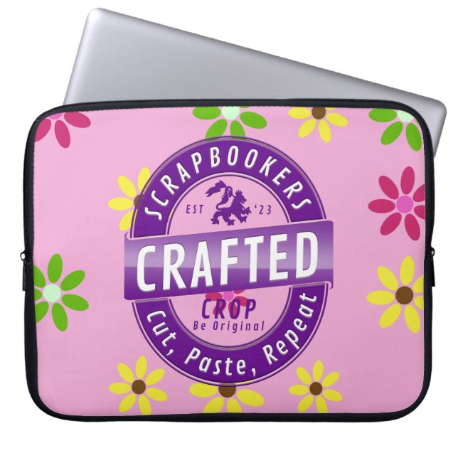 Scrapbookers - knippen, plakken en herhalen laptop sleeve (Voorkant)