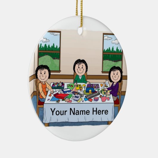 Scrapbooking- 3 vrouwen keramisch ornament (Rechts)