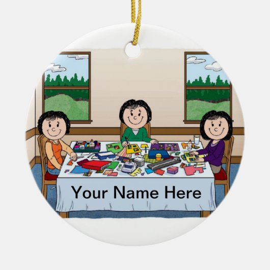 Scrapbooking- 3 vrouwen keramisch ornament (Voorkant)