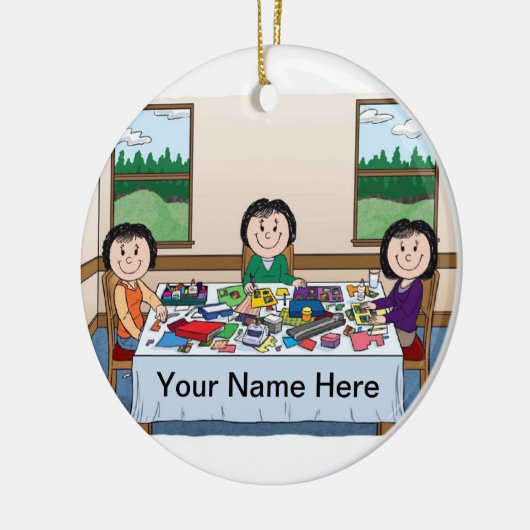 Scrapbooking- 3 vrouwen keramisch ornament (Links)