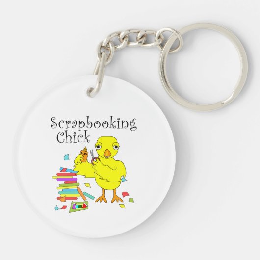 Scrapbooking chick tekst sleutelhanger (Achterkant)