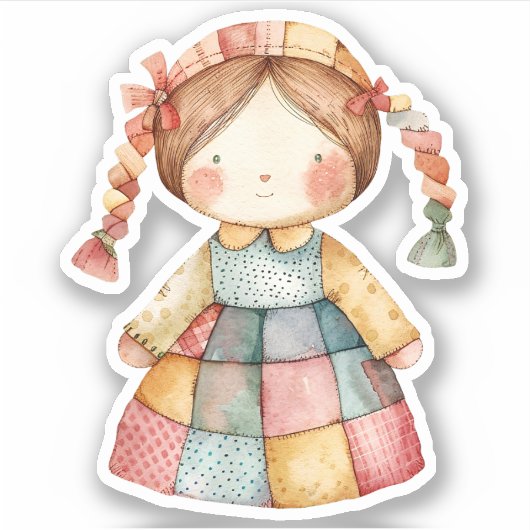 Scrapbooking Doll Sticker (Voorkant)
