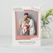 Scrapbooking Feestdagen | Gingham Lijst foto Feestdagenkaart (Staand voorkant)