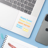 Scrapbooking Gelukkig Pasen Sticker (Laptop met iPhone)