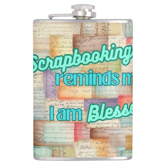 Scrapbooking herinnert me eraan dat ik gezegend be heupfles (Voorkant)