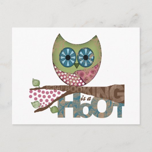Scrapbooking is een Hoot Briefkaart (Voorkant)