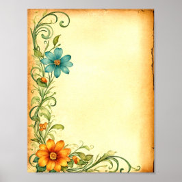 Scrapbooking Junkjournal Vintage Blumen Download Poster