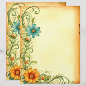 Scrapbooking Junkjournal Vintage Blumen Rahmen (Voorkant / Achterkant)