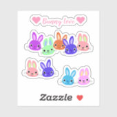 Scrapbooking Kleurige Konijnen Sticker (Vel)