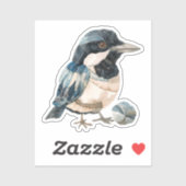 Scrapbooking Magpie Bird Sticker (Vel)