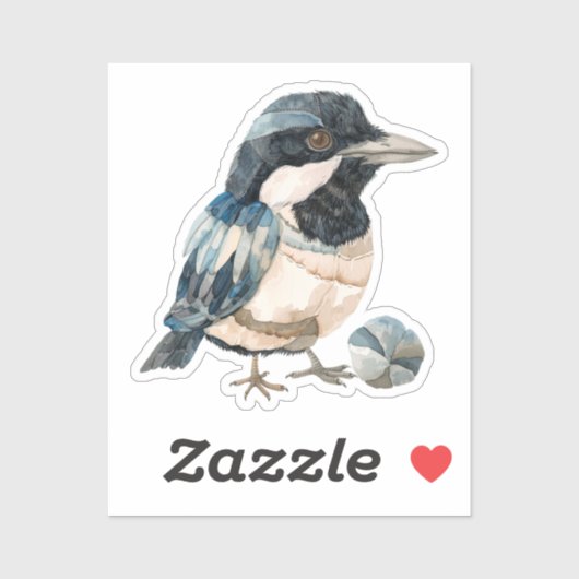 Scrapbooking Magpie Bird Sticker (Vel)
