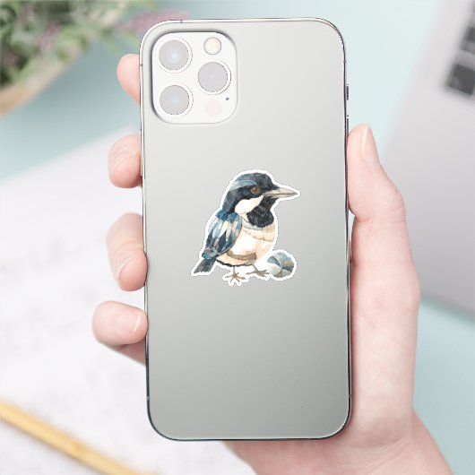 Scrapbooking Magpie Bird Sticker (Telefoon)