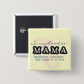 Scrapbooking Mama Tshirts en Gifts Vierkante Button 5,1 Cm (Voorkant /achterkant)