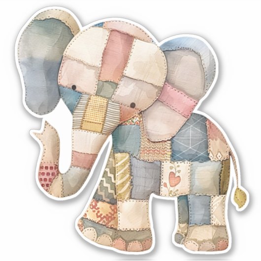 Scrapbooking Olifant Sticker (Voorkant)