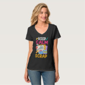 Scrapbooking Scrapbooker Keep Calm and Scrap T-shirt (Voorkant volledig)
