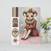 Scrapbooking Sheet whimsical gothic illustration Briefhoofd (Staand voorkant)