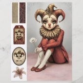 Scrapbooking Sheet whimsical gothic illustration Briefhoofd (Voorkant)