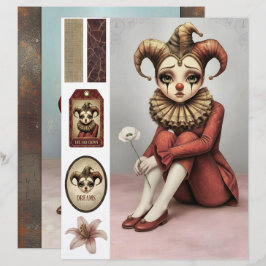 Scrapbooking Sheet whimsical gothic illustration Briefhoofd