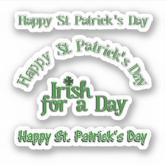 Scrapbooking-tekst St. Patrick's Day Sticker (Voorkant)