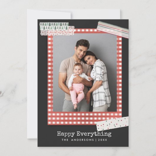 Scrapbooking Vakanties | Gingham Frame foto Feestdagenkaart (Voorkant)