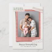 Scrapbooking Vakanties | Gingham Frame foto Feestdagenkaart (Voorkant)