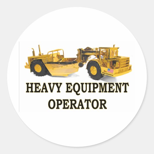 SCRAPER EARTH MOVER RONDE STICKER (Voorkant)