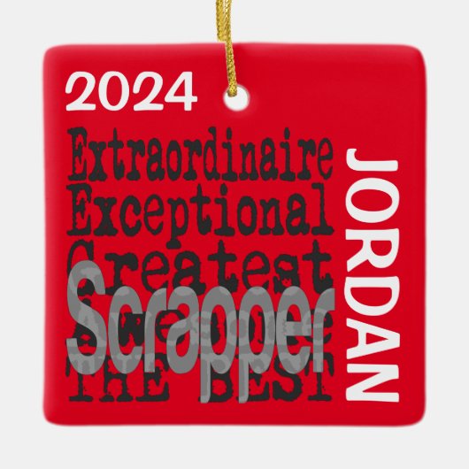 Scrapper Extraordinaire CUSTOM Keramisch Ornament (Voorkant)