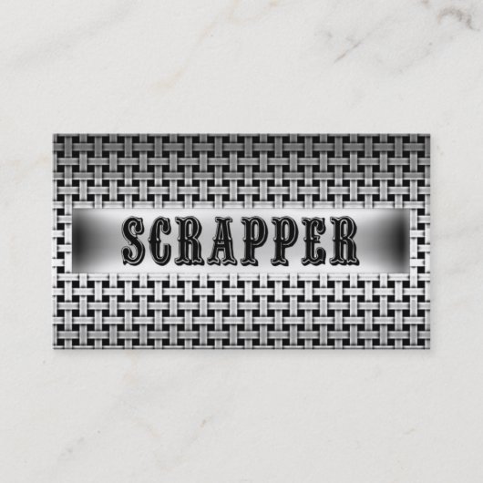 Scrapper Metal Look Visitekaartje (Voorkant)