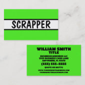 Scrapper Neon Green Visitekaartje (Voorkant / Achterkant)