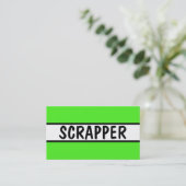 Scrapper Neon Green Visitekaartje (Staand voorkant)