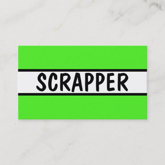 Scrapper Neon Green Visitekaartje (Voorkant)