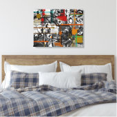 Scrappy Abstract verpakt canvas Afdruk (Insitu (Slaapkamer))