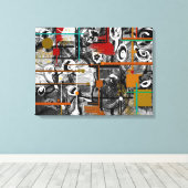 Scrappy Abstract verpakt canvas Afdruk (Insitu (Houten vloer))