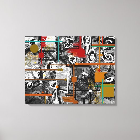 Scrappy Abstract verpakt canvas Afdruk (Voorkant)