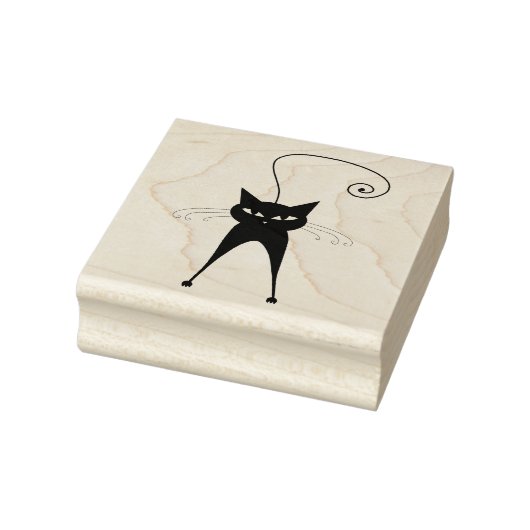 Scrappy Cat Zwarte Kat Aangepaste Rubber Stempel (Stempel)