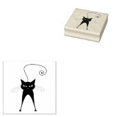 Scrappy Cat Zwarte Kat Aangepaste Rubber Stempel (Gestempeld)