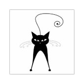 Scrappy Cat Zwarte Kat Aangepaste Rubber Stempel (Afrduk)