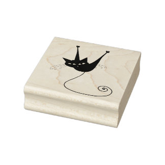 Scrappy Cat Zwarte Kat Aangepaste Rubber Stempel