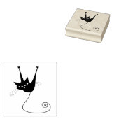 Scrappy Cat Zwarte Kat Aangepaste Rubber Stempel (Gestempeld)