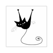 Scrappy Cat Zwarte Kat Aangepaste Rubber Stempel (Afrduk)
